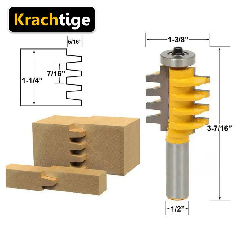Krachtige 5/16 &quotрегулируемая коробка &amp Finger Rail Stile клей Соединение фрезы Tenon Фрезерный
