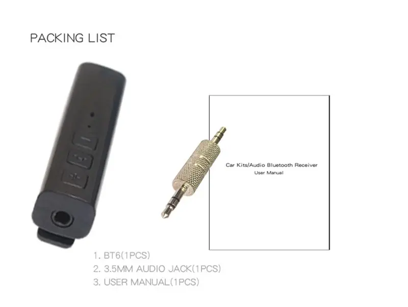 ABKT-Bluetooth приемник 4,1 Беспроводной аудио приемник адаптер для наушников с 3,5 мм AUX громкой связи для iPhone 8/7 Plus, Gala
