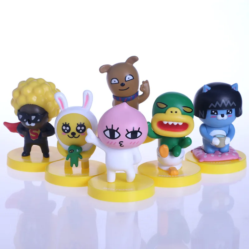 

Mifen Anime South Korea KakaoTalk Funny Face Doll 6-Set Garage Kit Car Decoration Model