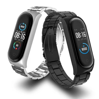 

for Xiaomi Mi Band 5 Strap Metal Wristbands Stainless Steel Bracelet for Mi band 5 Strap Personalized Wrist Bands waterproof