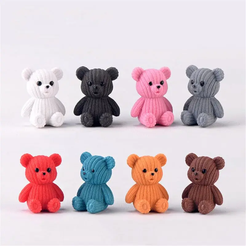 Popular Party Home Decoration Accessories Cute Plastic Tedy Bear Miniature 