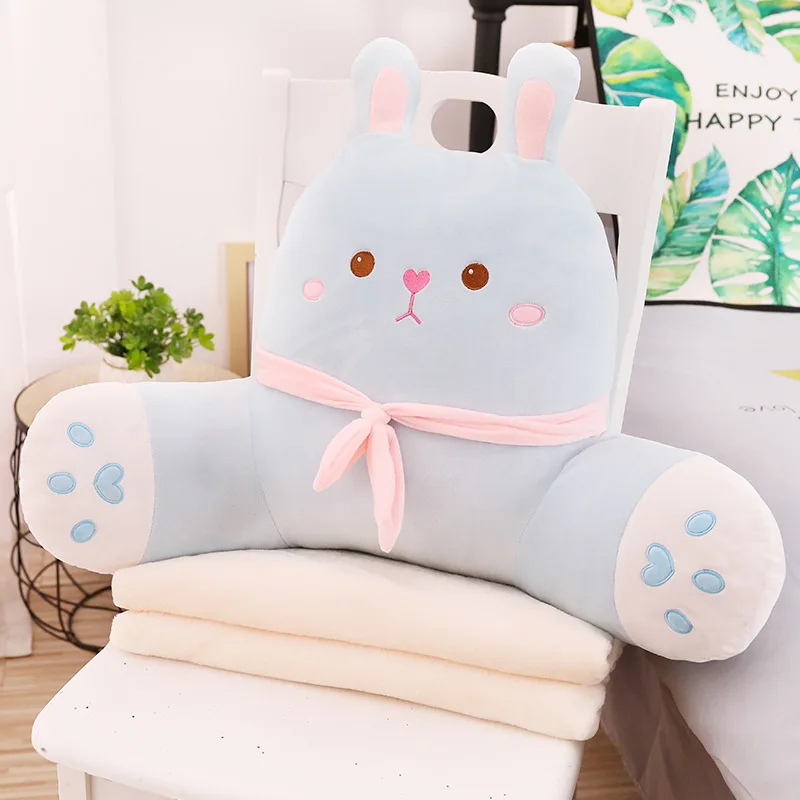 

60*45cm soft cute rabbit waist pillow car office decompression pillow plush toy children student seat waist back birthday gift