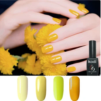

KODI Gel Nail Polish Professional Varnish Paint Semi Permanent Nails Art Yellow For Manicure Rubble Top Coat Hybrid Primer