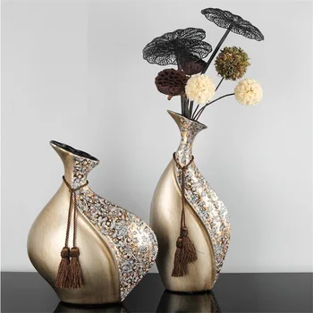 

Creative European Style Ceramic Vase Statue Home Decoration Retro Small Mouth Crafts Flower Arrangement Wedding Gifts M5510