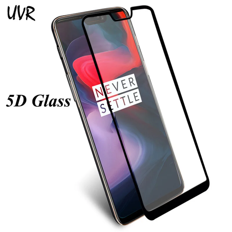 UVR, 50 шт., для Oneplus 6, Oneplus6, 5D, закругленные края, 3D, полное покрытие, закаленное стекло, Защитная пленка для экрана 1+ 6 One Plus 6 glass