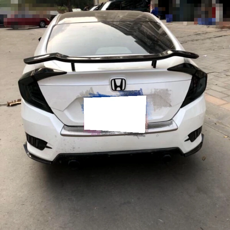 Седан универсальный спойлер для Honda Civic высокое качество углеродное волокно автомобильный спойлер на задний багажник, крыло для Civic