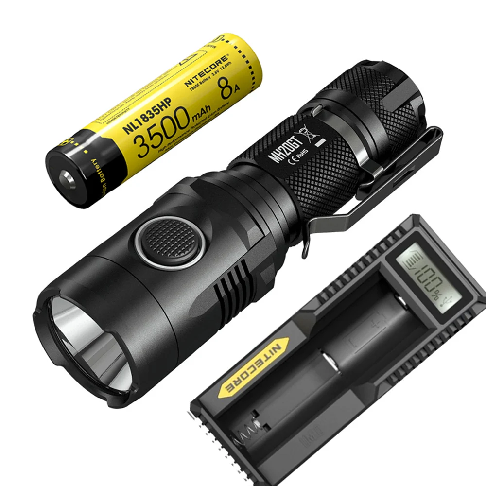 MH20GT NL1835HP UM10 NITECORE MH20GT USB непосредственно заряжаемый фонарик CREE XP-L HI V3 max 1000 люмен луч бросок 362 м Открытый спортивный факел Ручной - Испускаемый цвет: MH20GT NL1835HP UM10
