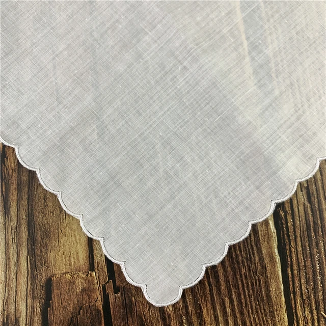 12 Pcs Esküvői Zsebkendőnők Női Zsebkendő Irish Linen Színes Hímzett Fésülött Széle 30*30 Cm - Image 2