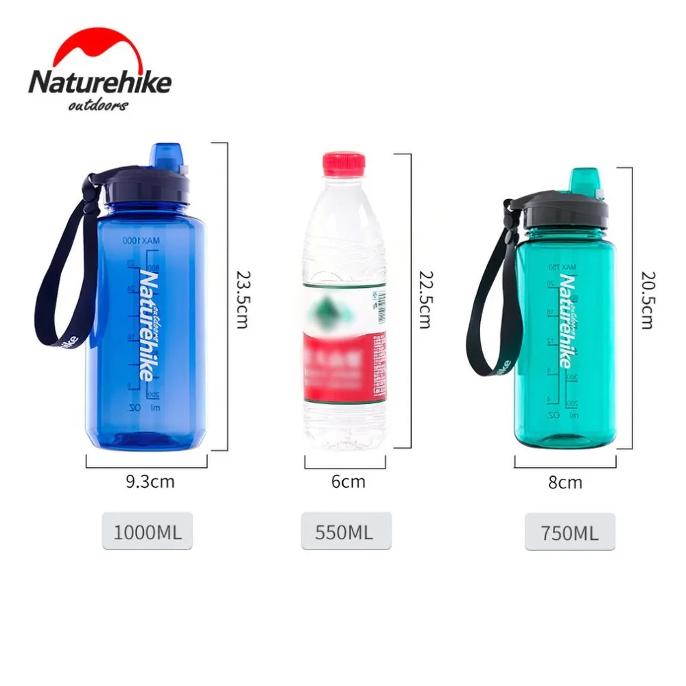 Naturehike 750/1000 мл портативный спортивные Студенты бутылка для воды пластик Спорт на открытом воздухе Велоспорт пеший туризм дорожная