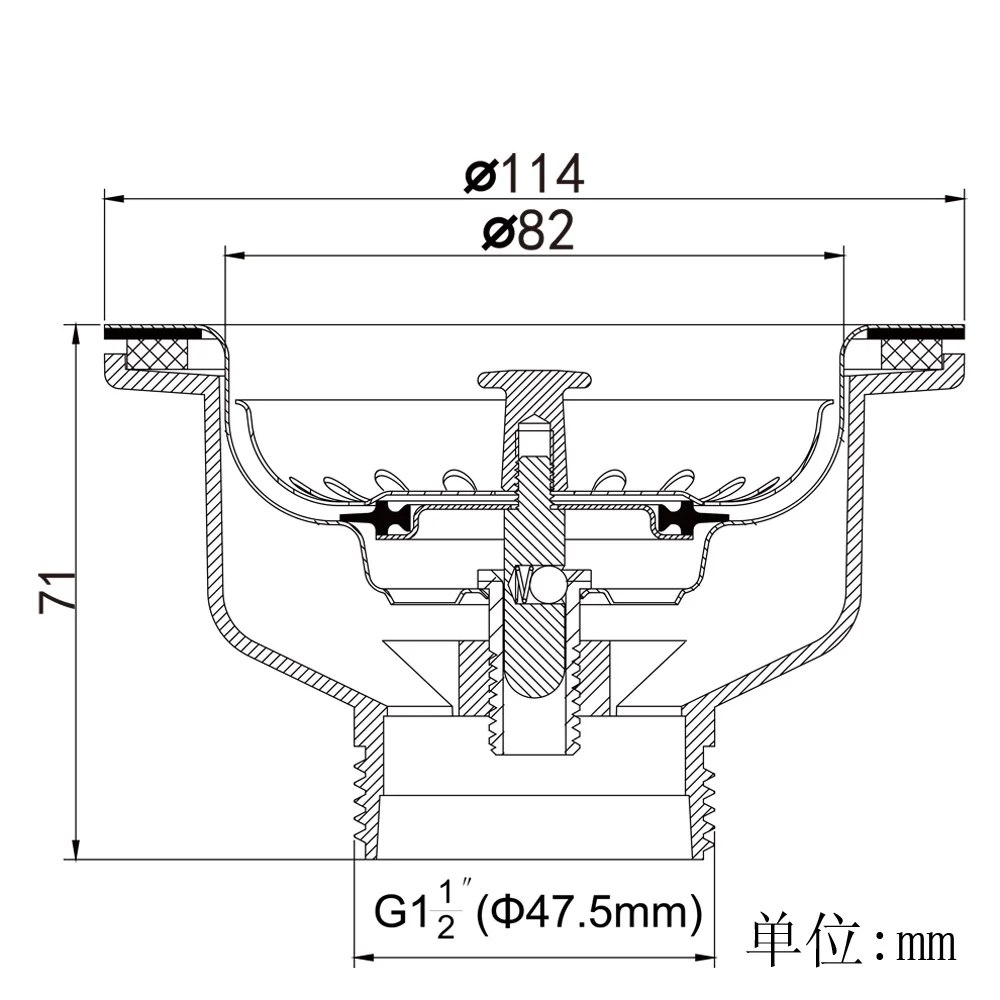 Talea Water Tank 114MM Downcomer Copper Plating Nostalgic Strainer PVD Accessories Drainer With Stopper XK223C035