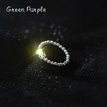 

Simple Exquisite Round Beads Finger Ring s925 Sterling Silver Candy Crystal Rings For Women Elastic Rope Adjustable Fine Jewelry