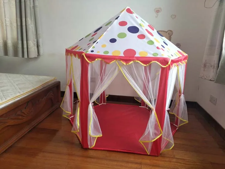 Tipi Детская Игрушка палатки дети замок для игр Играть Палатка дом Тюль палатка на шестигранный замок игровой дом игрушки