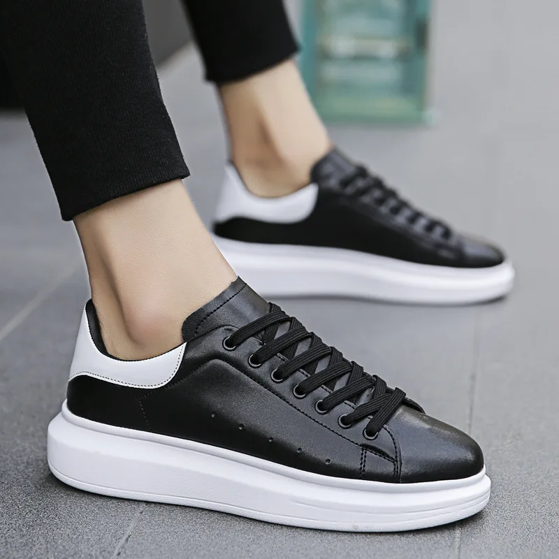 

2020 Men Casual Shoes Sneakers PU Breathable Height Increasing Lace-Up zapatos de hombre mens loafers mens trainers B-12