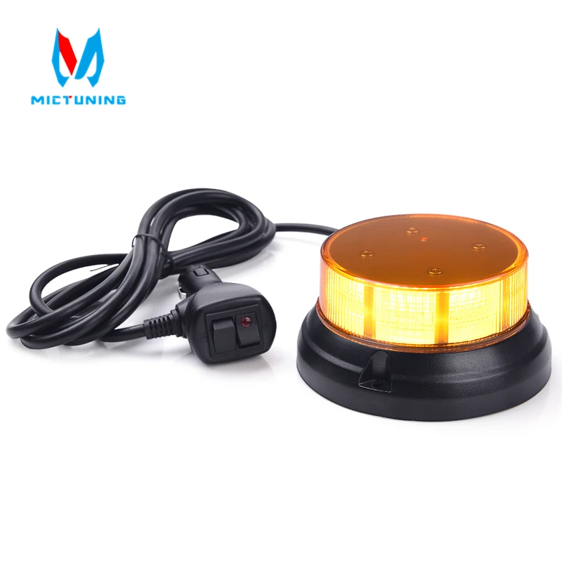 MICTUNING 3002 3,5-дюймовый желтый предупреждение Маяк предупреждение о чрезвычайном происшествии света с магнитным основанием может занять от 10 до 30V 3 режима автомобиля проблесковым маячком