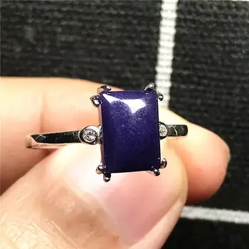 

10x8mm Top Natural Royal Purple Sugilite Beads Ring For Woman Man Anticancer Stone Adjustable Size 925 Silver Ring Jewelry AAAAA