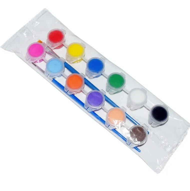3 мл 12 цветов акриловые краски воды пигмент набор для одежды текстиль ткань ручная краска ed стены штукатурка краски ing рисунок для детей