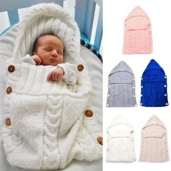 

Newborn Baby Infant Sleeping Bag Acrylic Fibers Hoodies Swaddle Wrap Thick Warm Baby Sleep Mat Blanket Swaddling Sweater