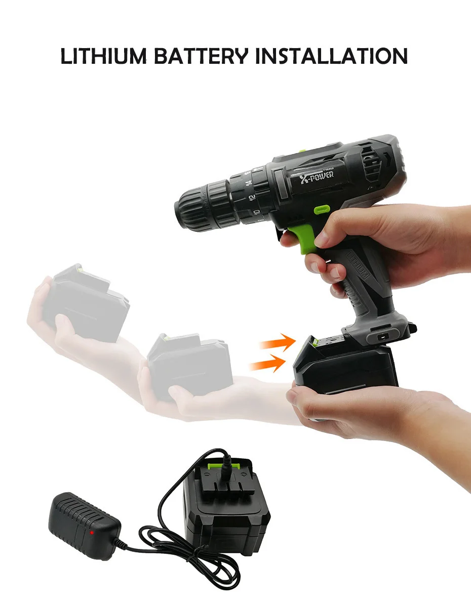 Electric Screwdriver Cordless 18V Mini Portable Electric Drill Lithium Battery Operated Rechargeable Power Tools HOME DIY