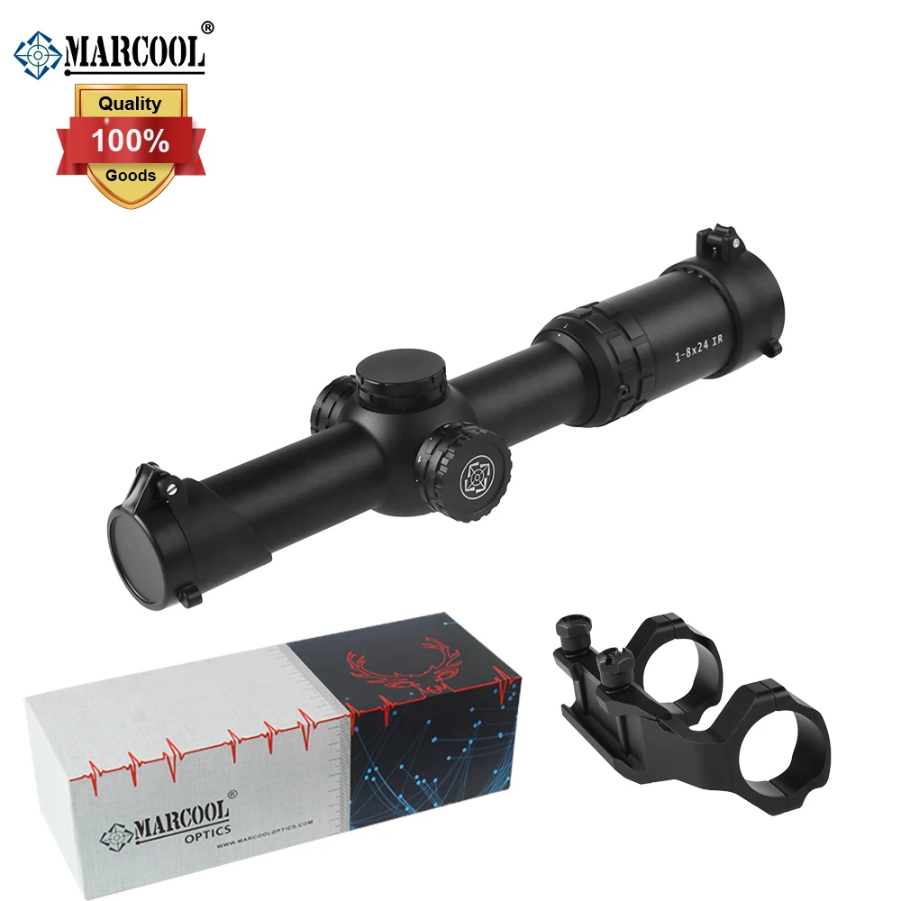 MARCOOL 1-8×24 Tactical Hunting Riflescope Optical Airsoft Air Gun Collimator Aim Sight