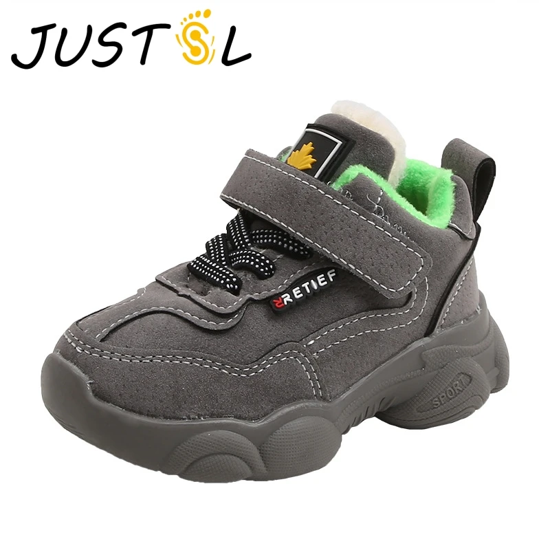 Winter Children's Casual Snow Shoes Kids Fashion Sneakers Boys Girls Cotton-Padded Plus Velvet Keep Warm Shoes