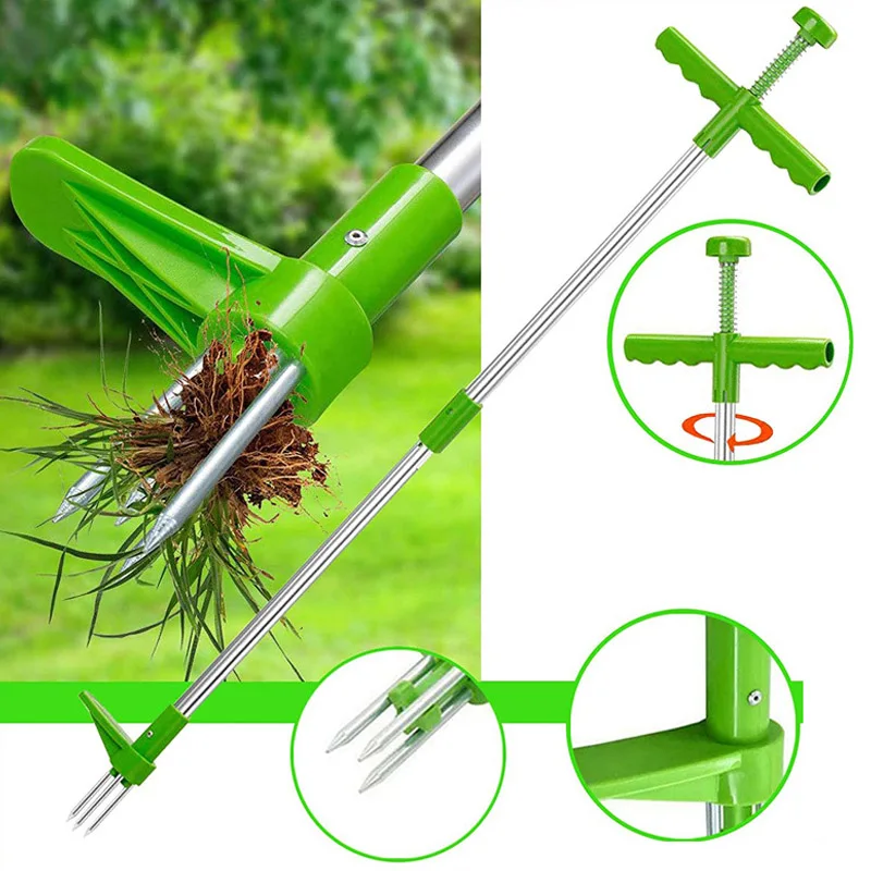 Portable Weeder Hand Weeder Weed Puller Tool Weed Puller Portable Long Handle Weed Remover Portable Garden Lawn Weeder Outdoor Yard Grass Root Puller Tool Garden