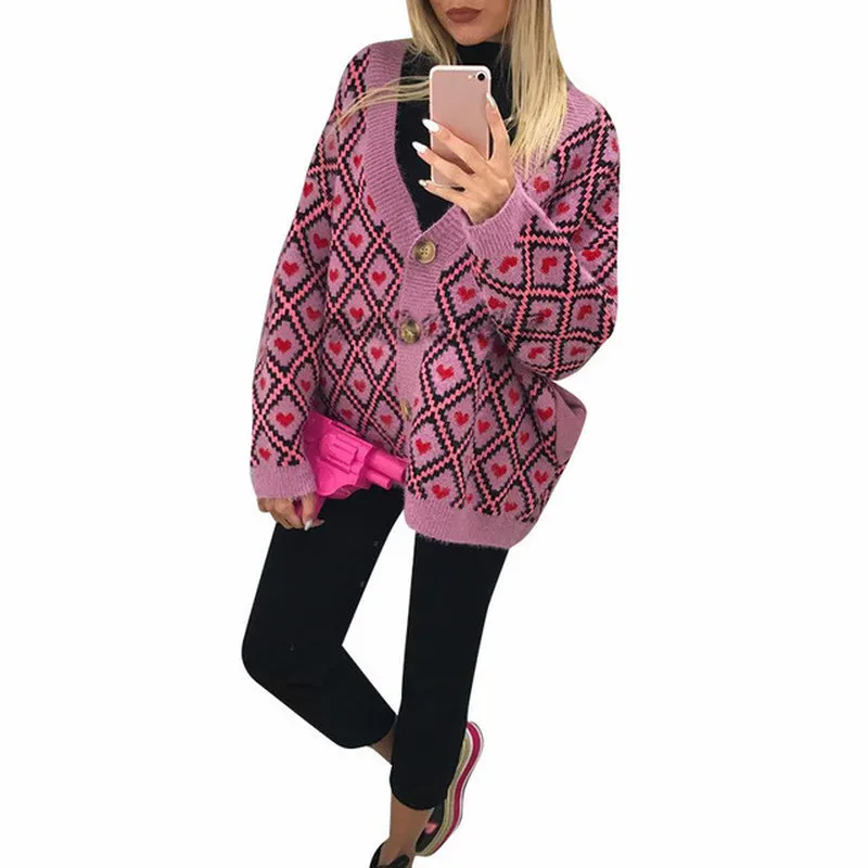 

Women Sweater Knit Cardigan Winter New Sweater Women Long Sleeve V-neck Cardigan Women Clothes Kardigan New Hot Sale 2019 New