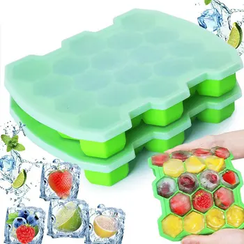 

Silicone Ice Cube Trays with Lid Upgrade 2 Packs Ice Trays Molds with Sealed Lids and Separate Pockets