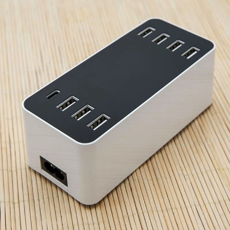 7 портов Usb 1X Тип C розетка зарядное устройство с напряжением тока ЖК-дисплей для смартфонов планшетных ПК(ЕС вилка