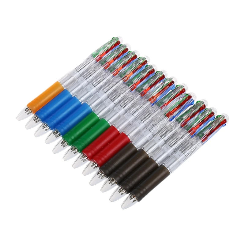 

12 x Ballpoint Pens 0.7 mm 4 colors Gel Refill for School Office