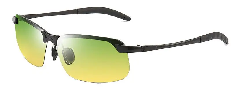 black green yellow Умные сменные цветные солнцезащитные очки поляризационные мужские очки дневного и ночного видения для вождения винтажные прямоугольные оттенки zonnebril heren UV400 - Цвет линз: black green yellow