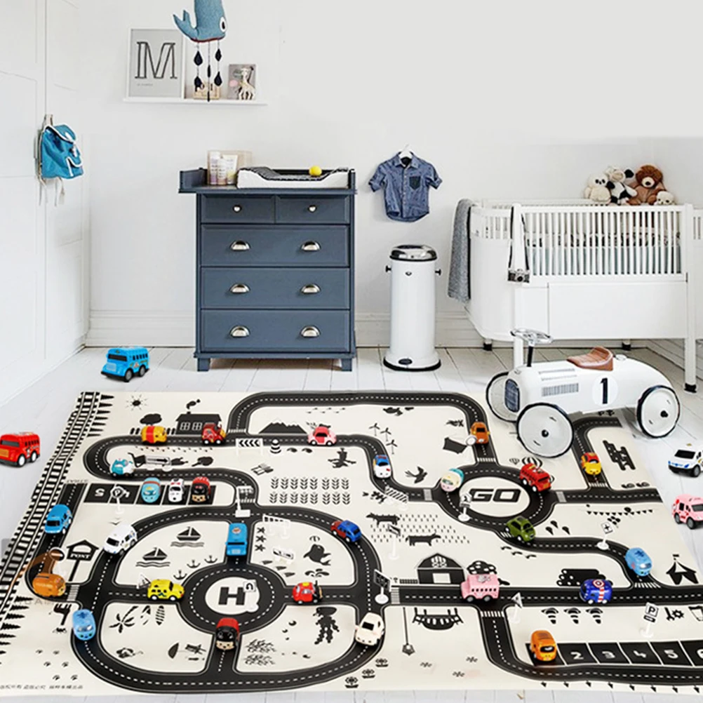 Europe Style Fun City Road Traffic System Playmat For Children Traffic Gaming Pad With Car And Road Sign For Kids Christmas Gift