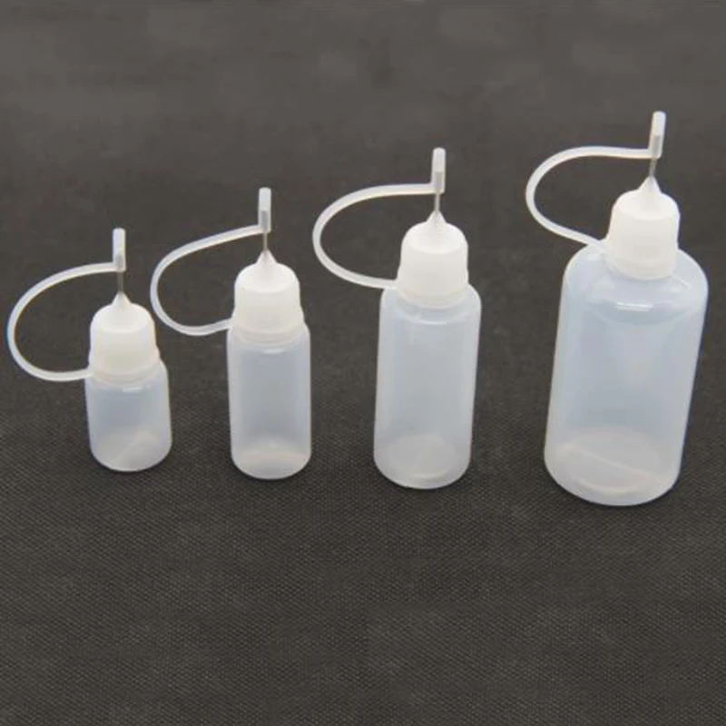 1pc 5/10/20/50ml Plastic Squeezable Tip Applicator Bottle Refillable