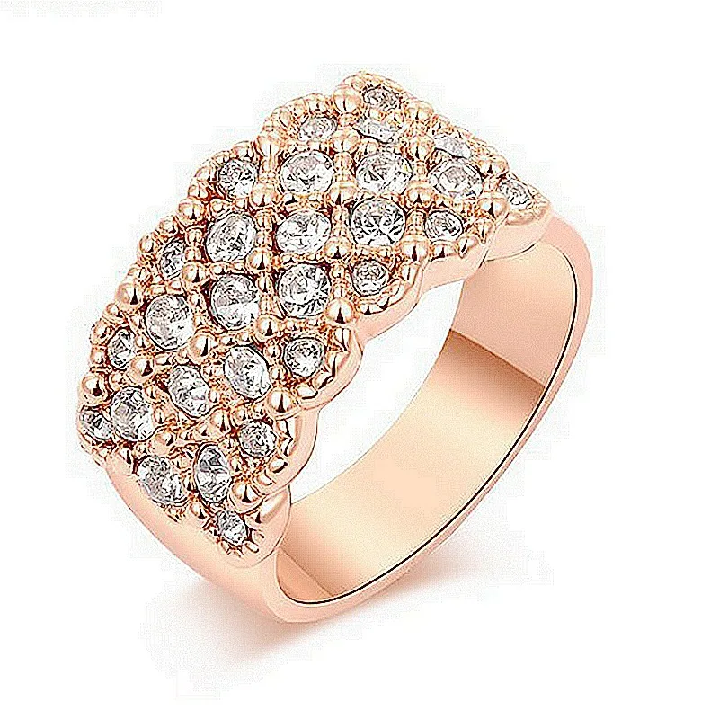 

Cross Border New Popular Accessories Custom Creative Rose Crystal Ring Small Gift Rings for Women Jewelry
