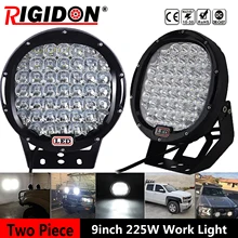 

RIGIDON 2PCS 9 Inch 225W Round LED Work Light Flood Spot Driving Lights Headlight for Offroad SUV ATV Truck Boat 4x4 UTE