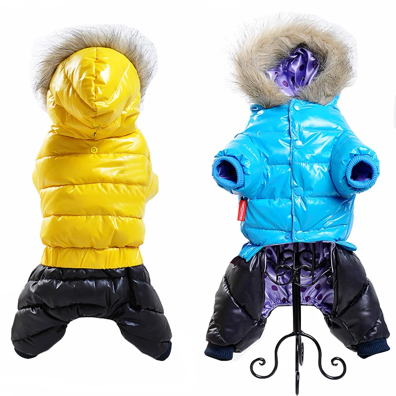 

Winter Dog Clothes For Small Dogs Waterproof Dog Jacket Thicken Warm Puppy Pet Down Coat Fur Hooded Jumpsuit Chihuahua Clothing