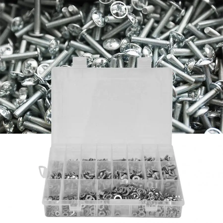

815PCS M3 M5 M6 Stainless Steel Countersunk Hex Socket Screw Nut Washer Kit tornillos cabeza arandela tapa tornillos