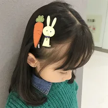 Детские заколки в Корейском стиле с мультяшным кроликом; кожаная редиска; пара заколок для волос; заколка для волос для девочек; набор украшений