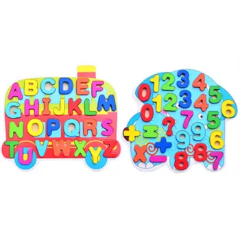 

Wooden Number Letters Block Alphabet Puzzle Board Kids Toddlers Preschool Early Learning Educational Toys Gifts