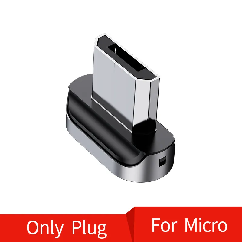 micro usb plug Магнитный Micro USB кабель для iPhone samsung 3A, кабель для быстрой зарядки и передачи данных, Магнитный зарядный кабель usb type C, 1 м, 2 м, кабель для мобильного телефона - Цвет: micro usb plug