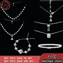 

Colar em formato de leque s925 prata esterlina de setembro, novo design elegante, pulseira feminina, requintada, marca de luxo