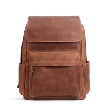 

Handmade Crazy Horse Leather Backpack Men's Vintage Original Cowhide Leather Backpack High Quality Business Computer Bag