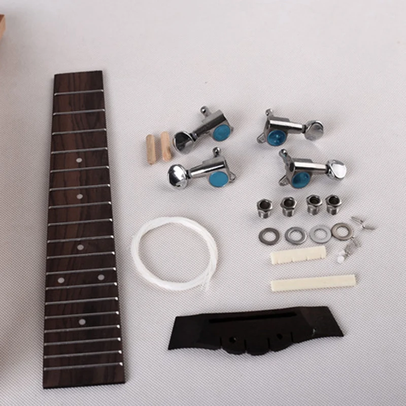 23 Inch Ukulele Diy Kit Spruce Panel Strings Hawaiian Guitar for Handwork Painting Perfect Parents-Child Campaign