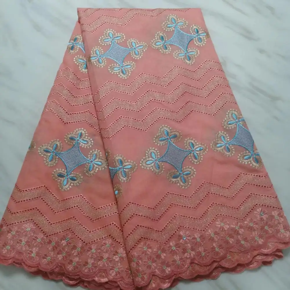 

factory price 2019Super quality Dry cotton lace African swiss lace With stones lace fabric for Nigerian Party Dresses Winn682u