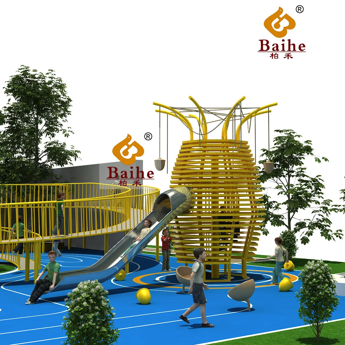 Douyin открытый Живописный район большой детский нестандартный настраиваемый слайд детский сад торговый центр из нержавеющей стали Sl