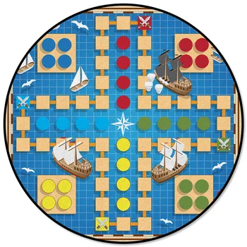 

Chess Game Route Dots Pattern Rugs and Carpets for Home Living Room Round Rug for Children Rooms Non-slip