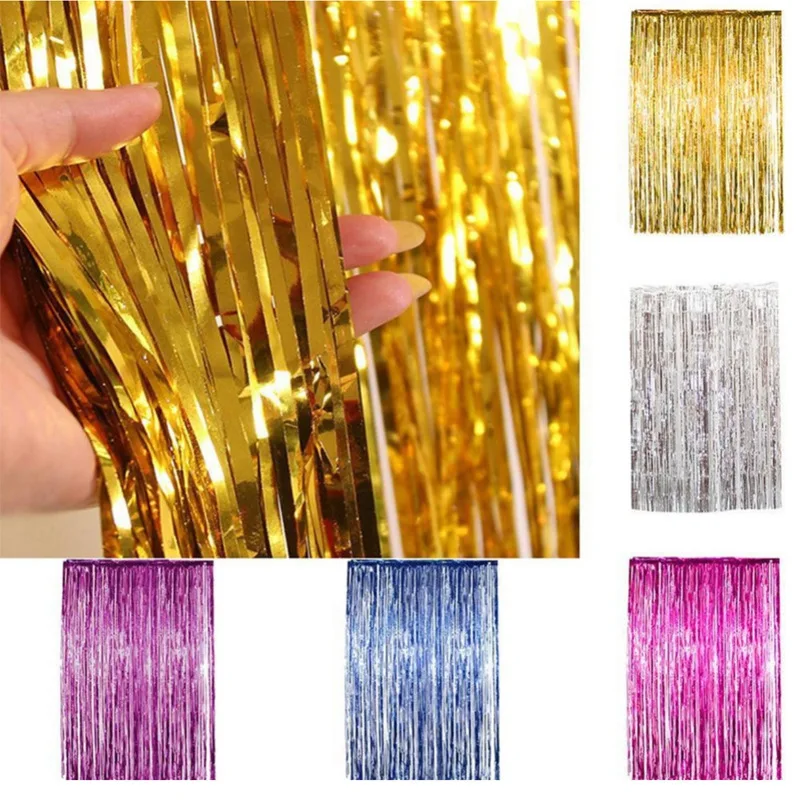 Party Favors Wedding Decoration Supplies Photozone Rain Tinsel Foil Curtain Birthday Decorations Adult Anniversary Decor | Дом и сад