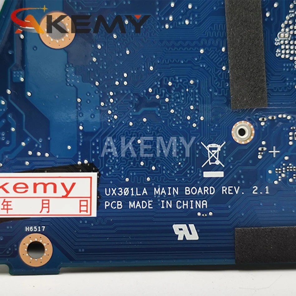 Akemy UX301LA Laptop motherboard For Asus UX301LA UX301LAA UX301L UX301 Test original mainboard I5-4200 8GB RAM motherboard