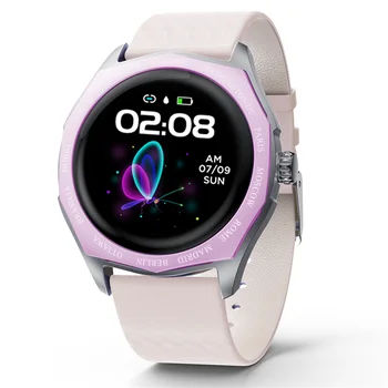 

Smart Watch Women 1.22 Inch Full Round Touch Screen with Color Changeable Strap Ladies Heart Rate Fitness bracelet watch