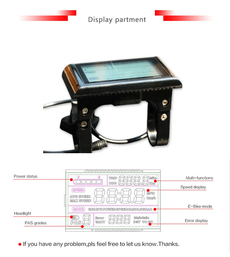 Cheap 36v 48v big screen LCD display bike computer with water-proof connect wire bicycle speedometer for powerful electric bike kits 1 Cheap 36v 48v big screen LCD display bike computer with water-proof connect wire bicycle speedometer for powerful electric bike kits 1