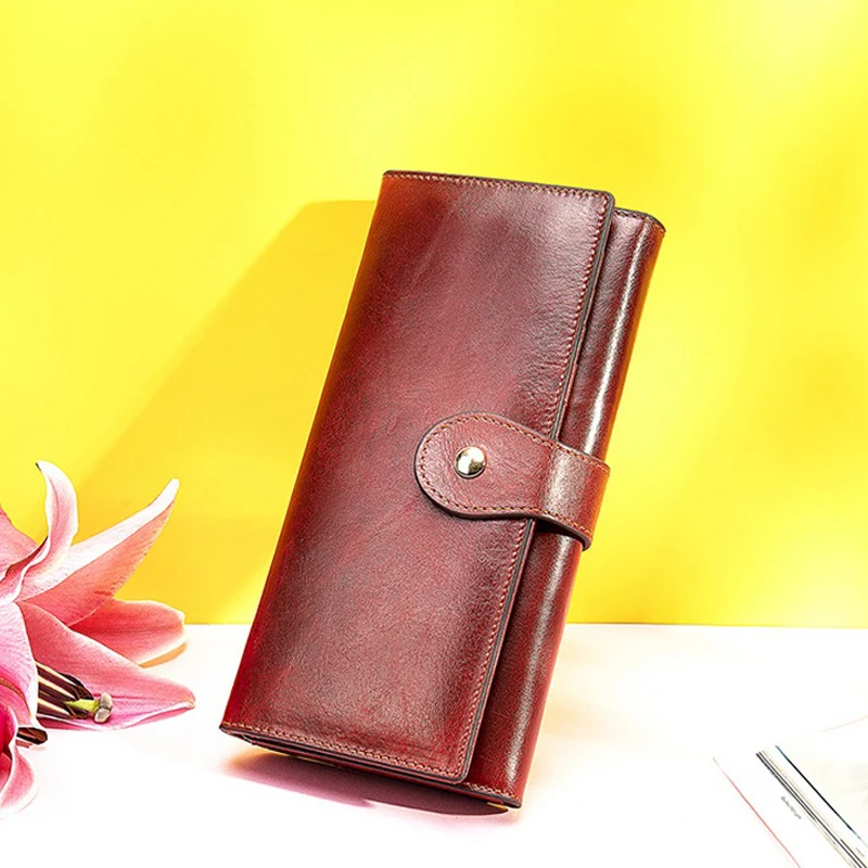 MJ Women's Wallet Genuine Leather Female Long Women Card Holder Wallets Money Bags Lady Clutch Purse Coin Pocket | Багаж и сумки